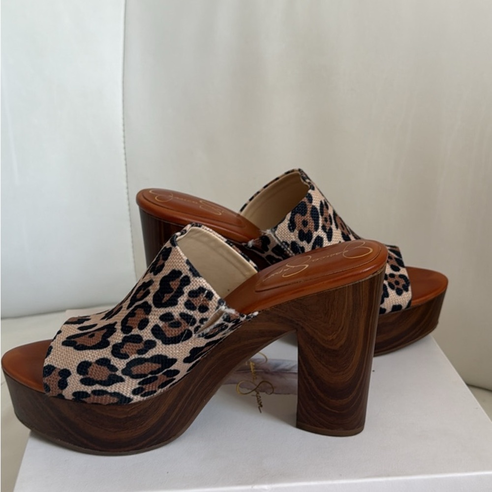 Jessica Simpson Animal Print Platform Mules